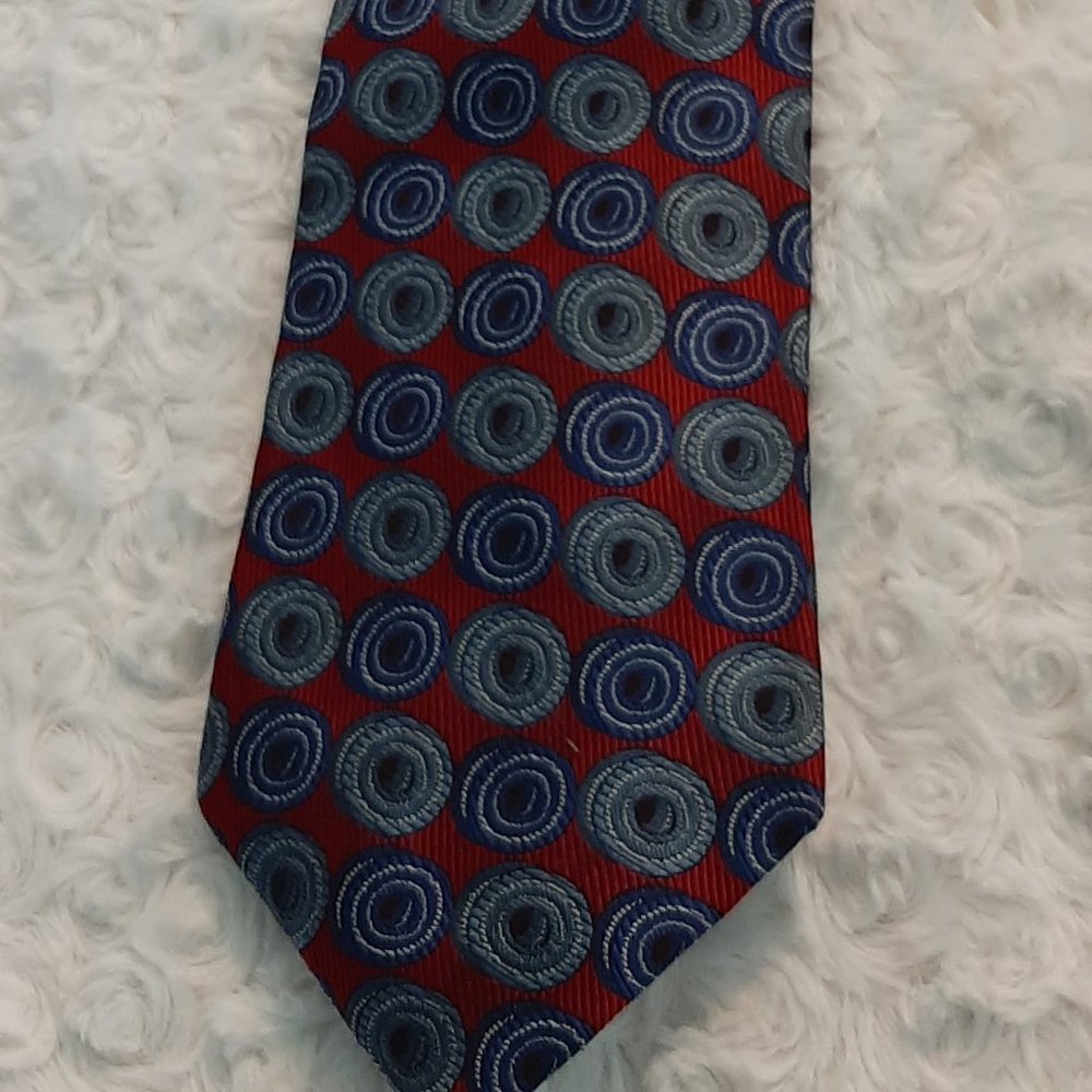 Nordstrom Silk Multi Colored Circle Pattern Neck Tie Office Church Artsy Bold